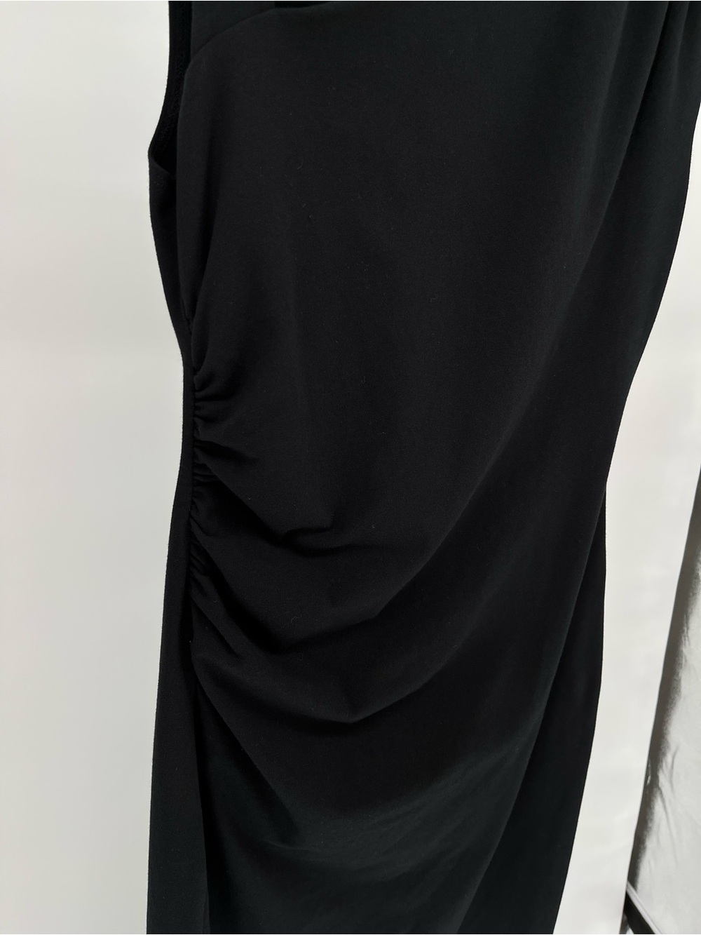 Reformation Black One Shoulder Ruched Maxi Dress Size Large Sustainable Bodycon - Picture 5 of 11